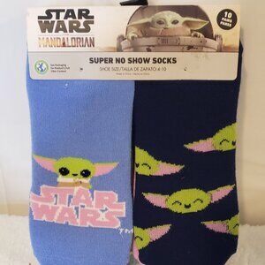 Star Wars The Mandalorian 10 Pair No Show Socks size 4-10